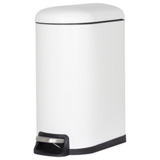 MONOFLAT 長方形霧面垃圾桶 10L V2, 白色, 1個