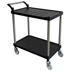 [국내생산] 유런 2단 서빙카트 식당카트 운반카트 검정, 1개