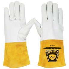 KameLo 長筒皮革工作手套 816-G 雙手套組 白色 + 棕色, 1套, 單一顏色