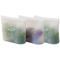 카페로메오 프리미엄 두툼 실리콘 눈금 지퍼백, 1세트, 실리콘지퍼백_500ml 3P