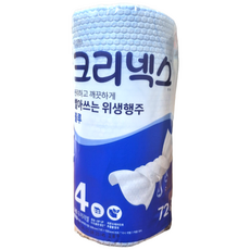 뜯어쓰는 크리넥스 빨아쓰는 위생행주 블루 72매 1겹 1롤, 1개