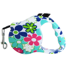 플라워 자동 리드줄 강아지자동줄, 민트블루, 1개