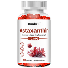 아스타잔틴 12mg – 천연 미세조류 유래 고함량 3배 강도 비건 캡슐 글루텐 프리, 1개, 120회분