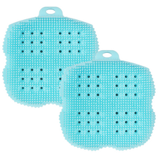 비비또 실리콘 목욕장갑 부드러운 베이비타월, 스카이블루+스카이블루, 2개