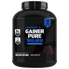 마켓디 게이너 퓨어 2kg 살찌는 헬스 칼로리 벌크업 탄수화물 체중증가 식물성 단백질 보충제 프로틴 가루, 1개