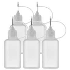 뾰족 노즐 미세조절 접착제 소분 바늘공병, 1개, 흰색캡, 30ml 바늘공병 5개