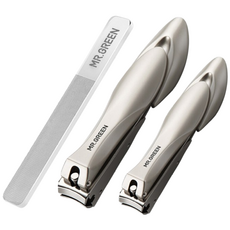 [미스터그린 공식몰] 손톱깍이세트 발톱깍이 네일샤이너 독일의료용 MR-1210PLUS, 실버, 1세트