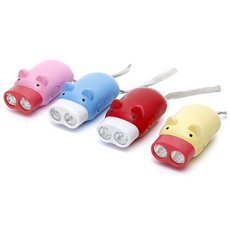 EVERYBO 고급 2구 복돼지 자가발전 후레쉬 야간산행 간편한손전등, 1개, 본상품선택