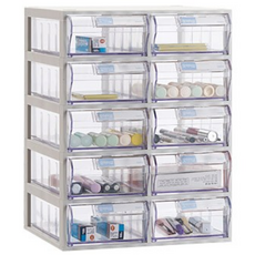 모아이샵 다용도 투명 수납함(중형) 수납함, 04_수납함 10칸