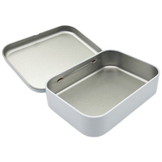 S051 화영제관 흰색 사각 경첩 틴케이스, 1개, 화이트