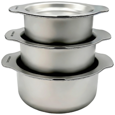 CookBuddy 다용도 냄비 무연마제 304 스테인리스 인덕션/가스 겸용 국물냄비 & 프라이팬, 1개, 18cm, 실버