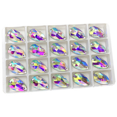 비즈라이프 쏘온스톤 물방울 AB, 1봉, 18*10.5mm 36개