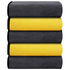寵物快乾高級寵物毛巾 5入, 黃色 + 灰色