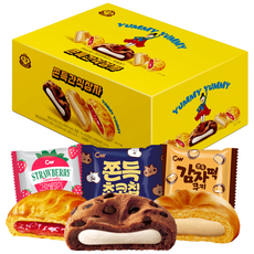 청우 쫀득간식상자 3종 인기모음세트(33입) / 쫀득초코칩쿠키+쫀득감자떡쿠키+그랑쉘딸기, 1세트, 쫀득초코칩쿠키11개+쫀득감자떡쿠키11개+그랑쉘딸기11개