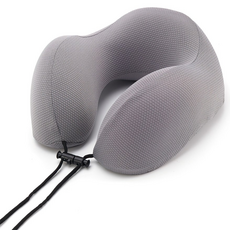 Skapendy 목베개 기내용 여행용 경추 메모리폼 목쿠션, 딥그레이