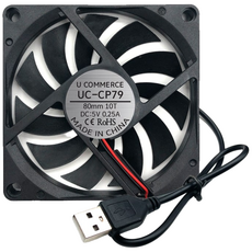 USB쿨링팬 80MM DC5V 쿨러 컴퓨터 저소음 소형 냉각펜 케이스 휀 컴퓨터 서버 데스크탑, UC-CP79, 1개