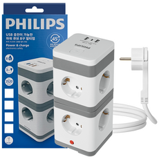 필립스 고용량 파워 타워탭 디자인 멀티탭 8구 USB C타입 A타입 납작 콘센트, 화이트 CHP5910WB, 1개, 3m