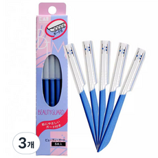 아늑공간 스킨플래닝 눈썹 칼 얼굴 솜털 제거용 미용칼 5p 135-30-15, 3개, 블루