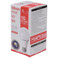 LED전구 벌브 A60 10W E26 KS 안전인증 비츠온, 전구색, 10개