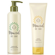 Mon ciel 洗髮沐浴乳 250ml+乳霜 黃色款 200ml, 1組