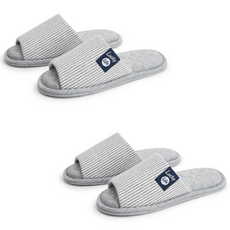 1+1 스트라이프 퀼팅 워셔블 거실화 층간소음 방지 실내화 미끄럼방지 슬리퍼, 1개, 라이트 그레이+라이트 그레이