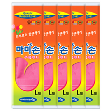 마미손 고무장갑 주름밴드 대, 대(L), 5개