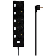 파워존 4000W 고용량 웨이브 개별스위치 과부하차단 5구 멀티탭 콘센트 50cm 1.5m 3m 5m 7m, 개별스위치 5구50cm 블랙, 1개