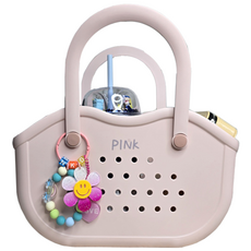 뷰레이터닷컴 콘시아 물빠지는 목욕바구니 샤워 목욕 스파백, 핑크