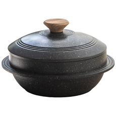 모리다인 IH 직화 인덕션 정담은 가마솥 3중 뚝배기 냄비, 1개, 3-4인용 블랙, 21cm