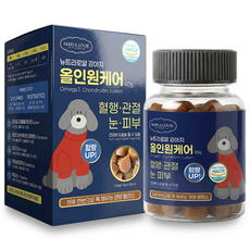 뉴트리로얄 강아지 올인원케어 강아지종합영양제 눈 관절 오메가3 유산균 장건강 면역 피부 비타민, 1개, 종합영양제, 50정