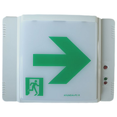 JG방재 (정품) 국산 현대방재 COMENS 고휘도 LED 복도 통로형 유도등 통로용 복도용 우측형 한방향 우방 (단면형) 유효점등시간 60분 AC220V, 1개, 화이트