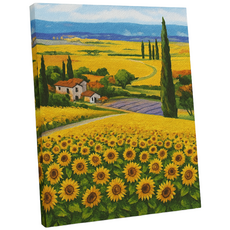 엔조이리빙 DIY 보석십자수 40x50cm 캔버스형 세트, 1개, 해바라기 언덕