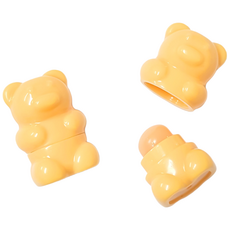 휴대용 실리콘 립 브러쉬 미니 립브러쉬 핑거팁, 4개, 곰 (옐로우)