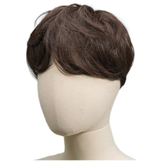 GabalNara 男士用基本百搭自然蓬鬆造型假髮 L, 自然棕色, 1個