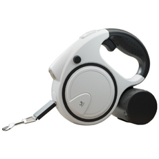 Ding Dong Pet 寵物 2 合 1 輕便便便袋收納自動牽引繩, 黑色, 1組