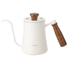 TRUEFES 우드 스텐 인덕션 550ml 핸드드립 수통 커피00145, 1개, 화이트