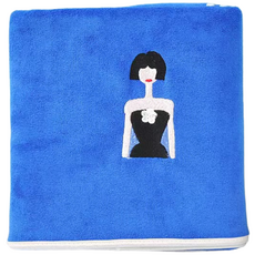 Woni's Artful 浴巾 350g, 2個, 藍色