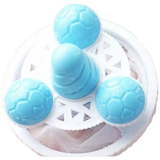 오드상회 세탁기 먼지 제거볼 보플 제거망 세탁볼 세탁기먼지거름망 드럼세탁기세탁볼 세탁기거름망 통돌이세탁볼, 4개, 블루