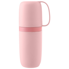 로앤제이 양치컵 칫솔통 여행용 휴대용 칫솔 치약 보관통 케이스, 핑크, 1개