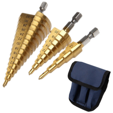 ITL 스텝드릴 드릴비트 3종세트+보관파우치, 1세트