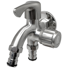 우리수도 SUS304 스텐재질 무광 양카프링 세탁꼭지 세탁기 수도꼭지, 1개