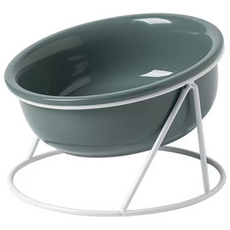 드림계곡 반려동물 키높이 경사형 마카롱 도자기 식기 강아지 밥그릇 고양이 밥그릇, 1개, 진초록색600ml