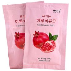 하루건강 100% 유기농 석류즙 착즙 주스 70ml x 30포, 60개