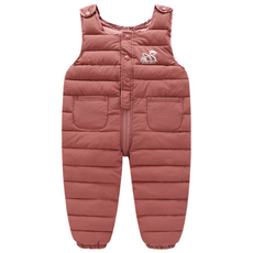 아기스키복 방한 일체형 패딩바지 멜빵