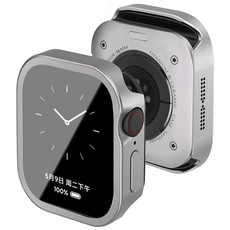 애플워치 호환 알루미늄 합금 메탈 + PC 풀커버 방수 케이스, 실버