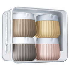 루나홈 다목적 크림 공병 실리콘 공병 4P+파우치 세트, 1세트, 혼합색상