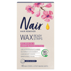 네어 민감성용 센서티브 바디 제모 왁스 스트립 팔 다리 40p + 피니싱 티슈 4p 세트, 40g, 1개