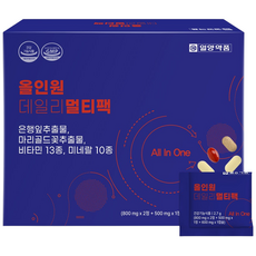 일양약품 올인원 데일리 멀티팩 종합영양제 비타민 미네랄 은행잎추출물 마리골드꽃추출물, 1개, 30회분 1개, 30회분