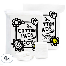Seajo純棉純淨柔軟雙面化妝棉, 4個, 250入