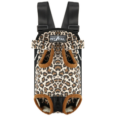 펫테일 애견 강아지 앞가방 슬링백 포대기 프론트백, 3. 레오파드 + 어깨보호용패드 1쌍(2개), 1개